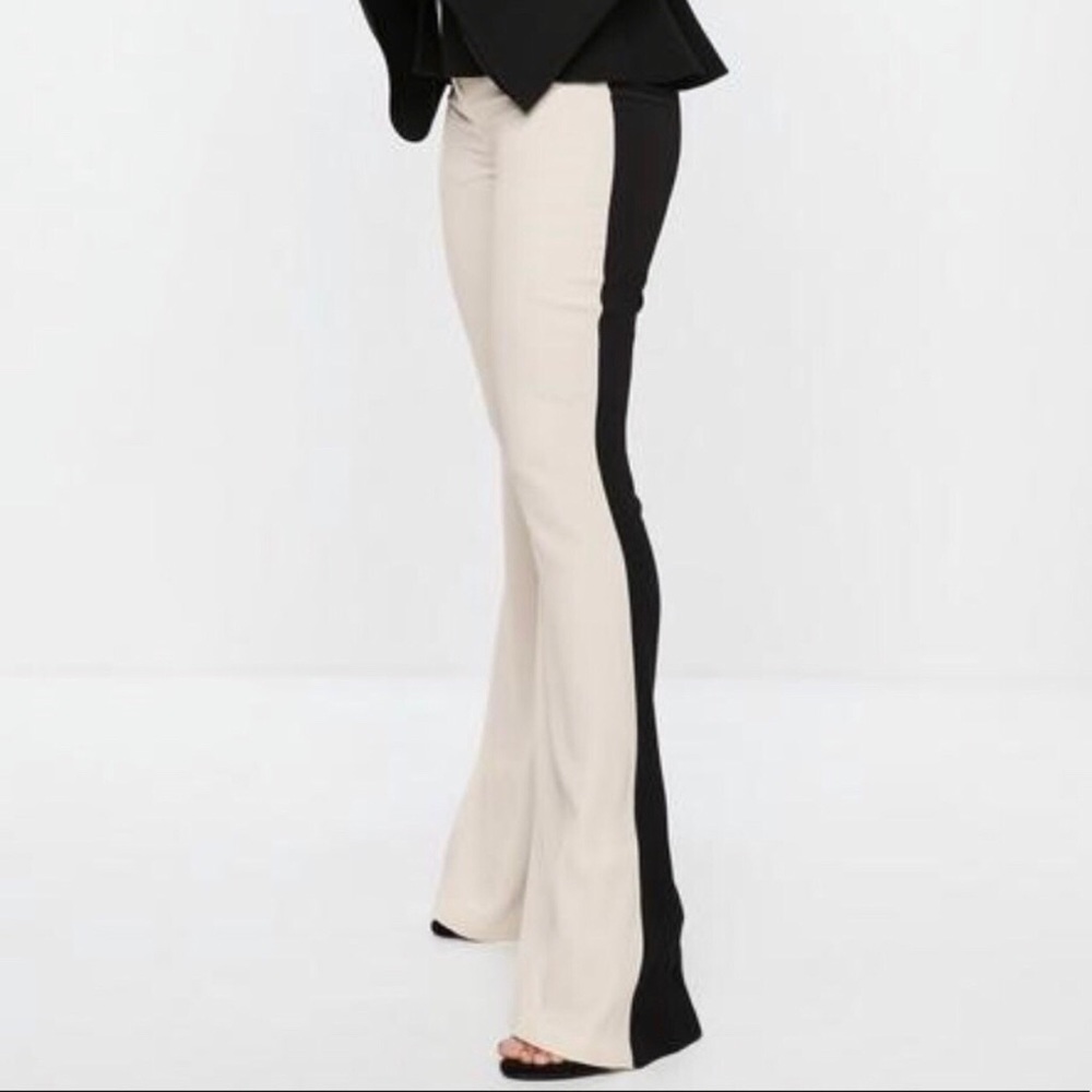 MISSGUIDED tall contrast kick flare monochrome